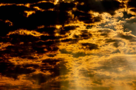 Silhouette of Sunset and late afternoon in southern Brazil, fronted with Uruguay. Rural landscape at the end of the afternoon. Colors and silhouettes. Nature's spectacle at the end of the day, colors and lightsの写真素材