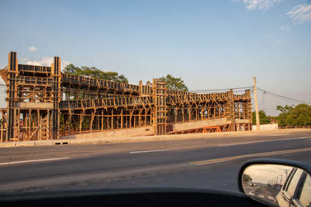 Works of the Growth Acceleration Program - PAC in southern Brazil. Engineering works. Construction...