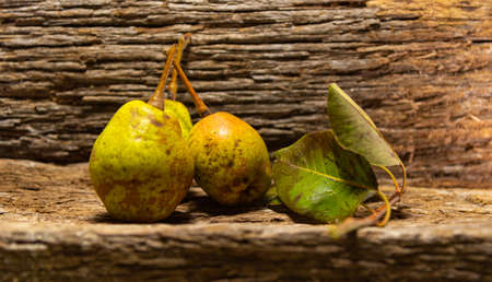 Fresh fruits of pear (Pyrus communis L. Pear is the edible fruit of the pear, a tree of the genus...