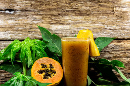 Papaya Formosa (Carica papaya). Natural food. Papaya fruit. Carica papaya L. is a species of tropical fruit that produces the fruits known by the trade names of papaya or ababaia.の写真素材