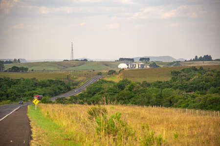 Rural landscape. The Campos do Sul do Brasil occur in the so-called Pampa, a flat region of open and...
