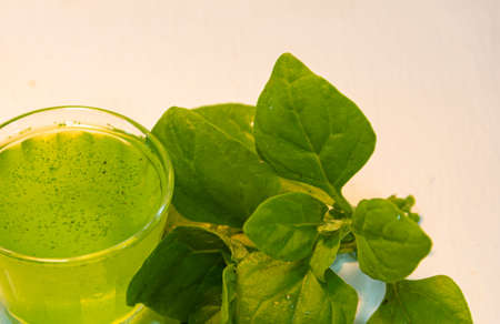 Spinach juice. Detox drink. Green juice. Natural drink and diet for weight loss. Natural and healthy...