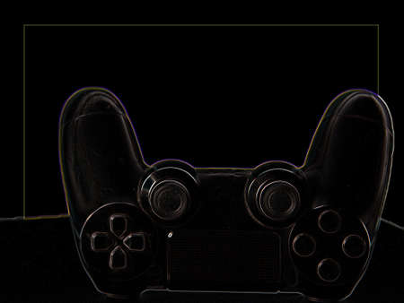 Gamepad on black background. 3d rendering, 3d illustration.