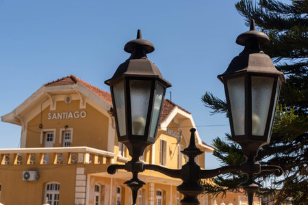 Old street lamp in the old townの写真素材