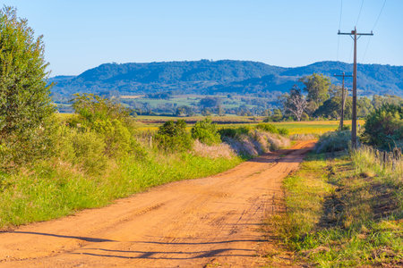 rural and non-urban landscape. agricultural production area. Area of farms in the interior of Brazil. Peace and calm. nature and tranquility. General fields in south america.の写真素材