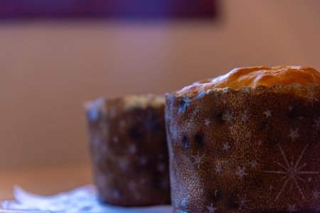 Homemade panettones produced by hand.