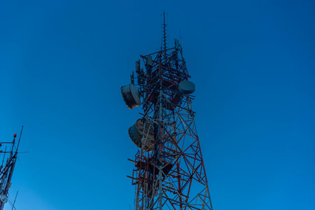 Telecommunications and Internet data transmission towers.の写真素材