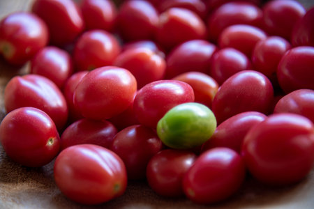 Vegetables on a wooden trayの写真素材