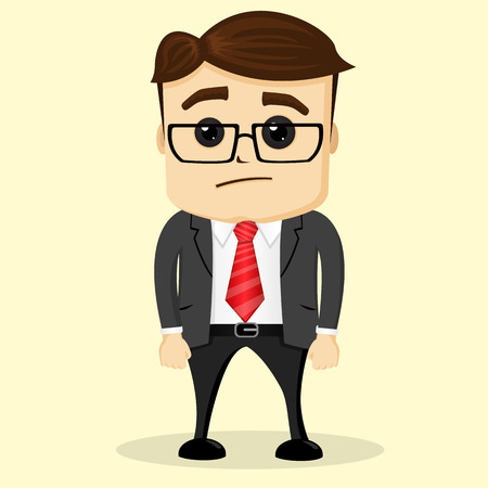 Vector flat illustration. Businessman thinking.のイラスト素材