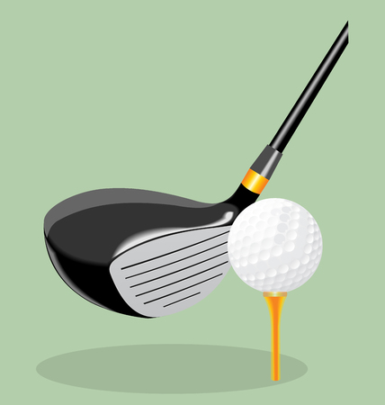 Vector realistic illustration. Golf club and  ball.  putter.のイラスト素材