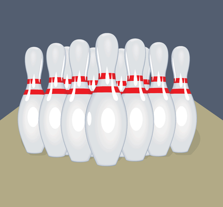Vector pins. Realistic illustration. Bowling.の写真素材