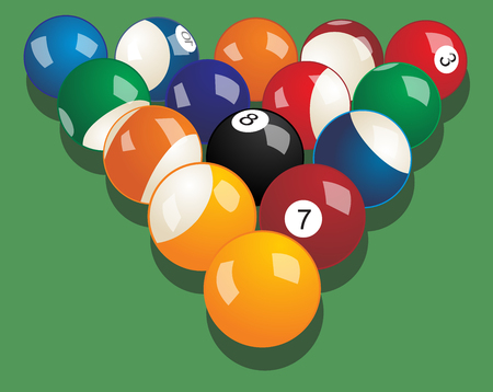Set of billiard balls. Vector realistic illustration.のイラスト素材
