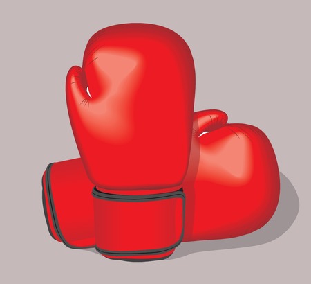 Red vector boxing gloves. Realistic illustration.のイラスト素材