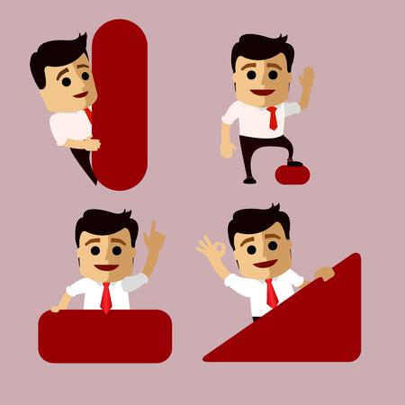 Set of manager or business man character.のイラスト素材