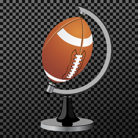 Vector american football. American football globe isolated over transparent background.のイラスト素材