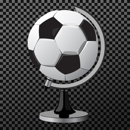 vector soccer game ball as globe isolated on white illustrationの写真素材