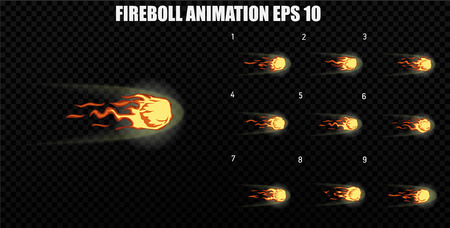 Explode effect animation with smoke. Cartoon explosion frames. Sprite sheet of explosion. Animation for game or cartoon.のイラスト素材