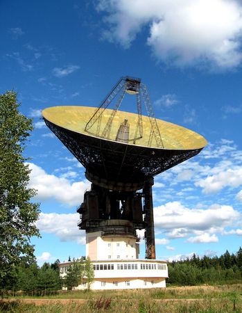 A large satellite dish patiently listening. の写真素材