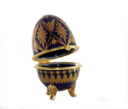 Antique faberge egg (isolated). の写真素材