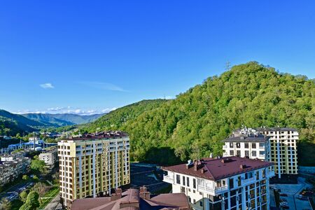 landscape of a southern mountain town in summer