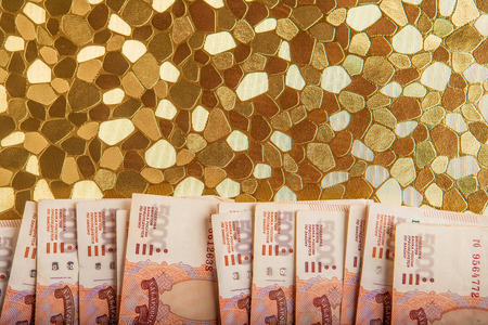 Russian money 5000 rubles banknote closeup macro, win concept of russia rouble money close up.の写真素材