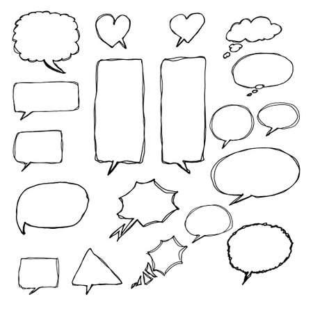 Speech Bubble hand drawn vector by inkのイラスト素材