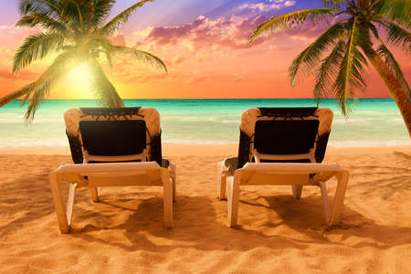 Stunning Caribbean beach of transparent watersの写真素材