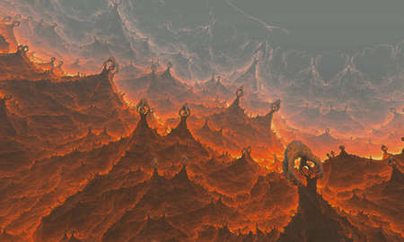 3D Illustration of a Beautiful infinite mathematical mandelbrot set fractal.