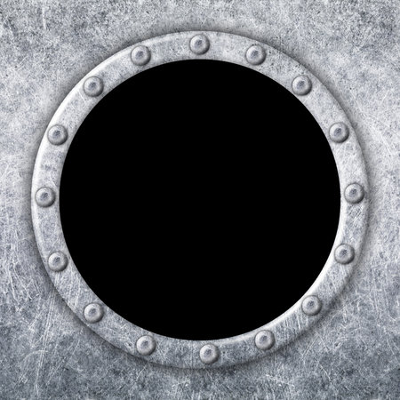 porthole of the ship, the frame aluminum windows, 3d, illustrationの写真素材