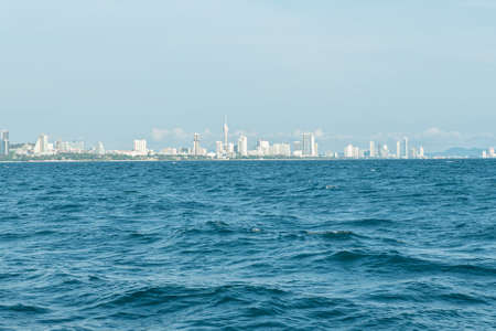 Sea and clear skies at Pattaya, Thailand.の写真素材