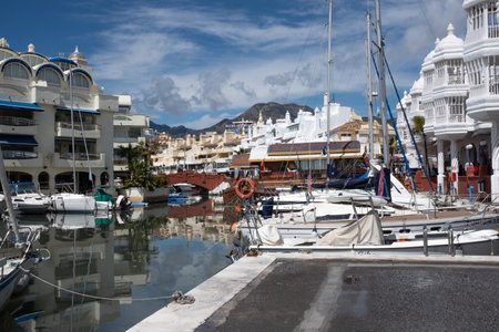 BENALMADENA, MALAGA, SPAIN. May 8, 2019. Port Marina with boats dockedのeditorial素材