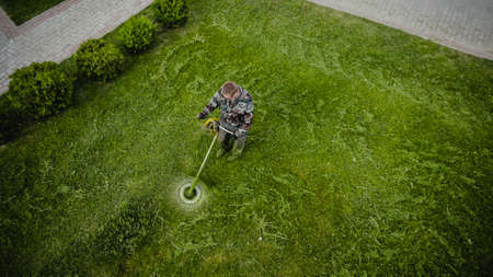 the lawnmower man mows the lawn the view from the top