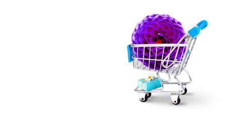 Concept for flower delivery, valentines day, mothers day or international womens dayの写真素材