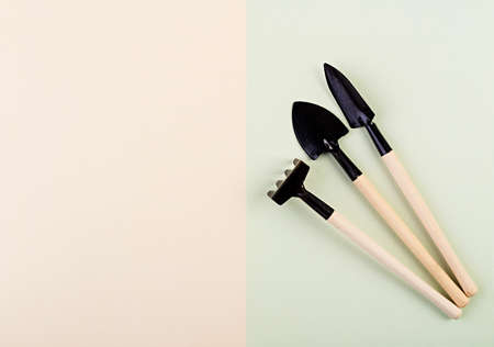Set of gardening tools. Top viewの写真素材