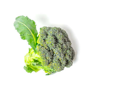 Green broccoli on white background, healthy vegetables and food.の写真素材