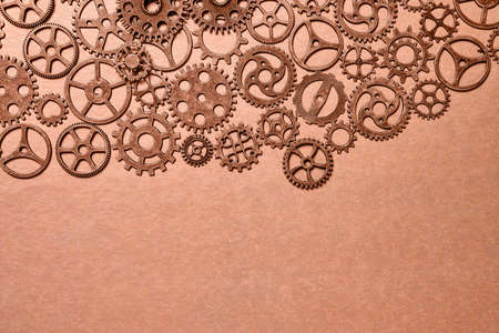 Gears, abstract background, lots of little rusty gears, steampunkの写真素材