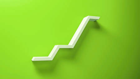 financial graph with uptrend line Business Graph With Rising Up Arrow. 3d Illustrationの写真素材