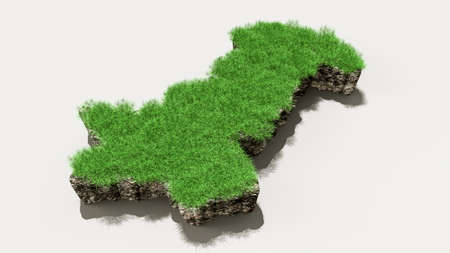 Grass on Pakistan Map 3d illustrationの写真素材