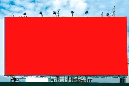 Large red billboard blank advertiseの写真素材