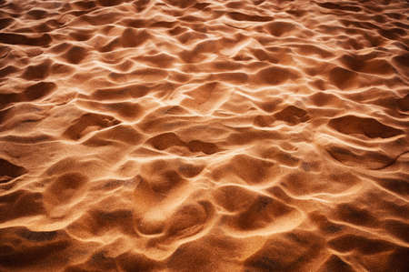 Rippled shiny sand natural pattern at sunset