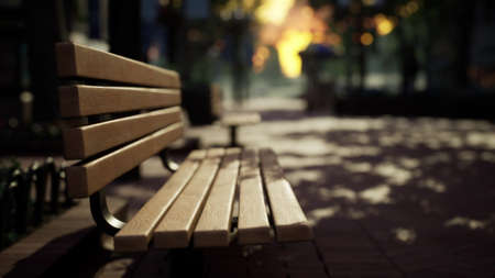 empty public park during curfew cause of Corona Virus quarantineの写真素材