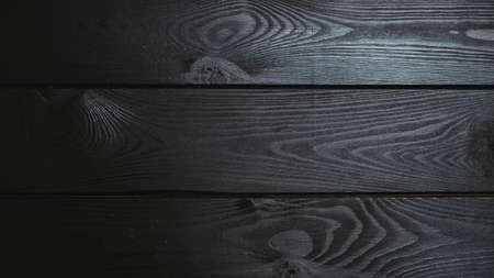 Wooden texture of black boards background. . Copy, empty space for textの写真素材