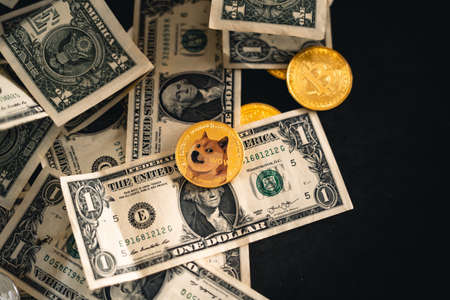 Cryptocurrency golden bitcoin image for crypto currency