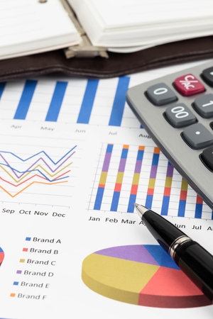Marketing report chart with graph analysis