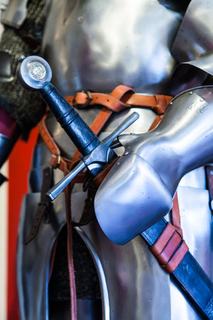 Tuscany, Italy. Detail of an original Medieval armour