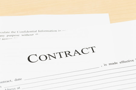Business contract; documents are mock-up
