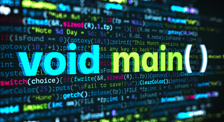 Abstract Modern tech of Programming code screen developer. C Programming Language of Computer script and Technology background of software.の写真素材