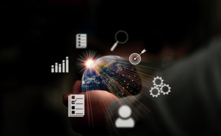 Businessman or investor manage the world of business. using a glowing globe in global investment...