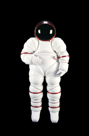 Space suits isolated on black background