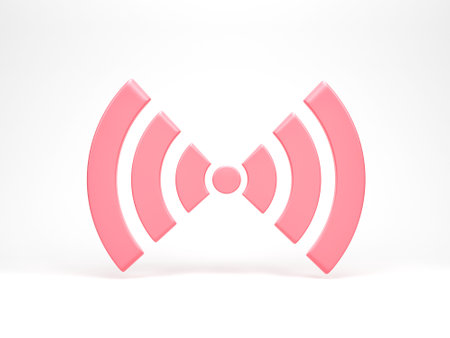 3d rendering, 3d illustration. Icon WiFi, wireless internet network symbol on white background. Minimal concept.の写真素材